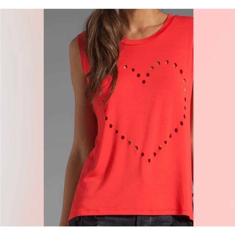 Revolve lovers + friends Red Call Me Crop Heart Tank